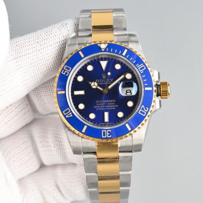 HP Factory Rolex Submariner 40mm 904L Steel 3135 Movement Blue Face TT Gold Watch